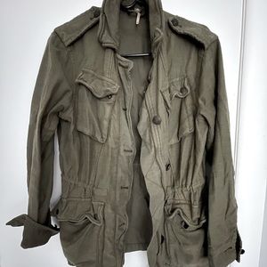Free People military jacket, sage green, size small, unlined